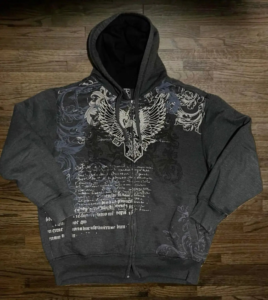 Goth Print Zip-Up