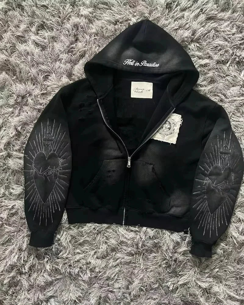 Goth Print Zip-Up
