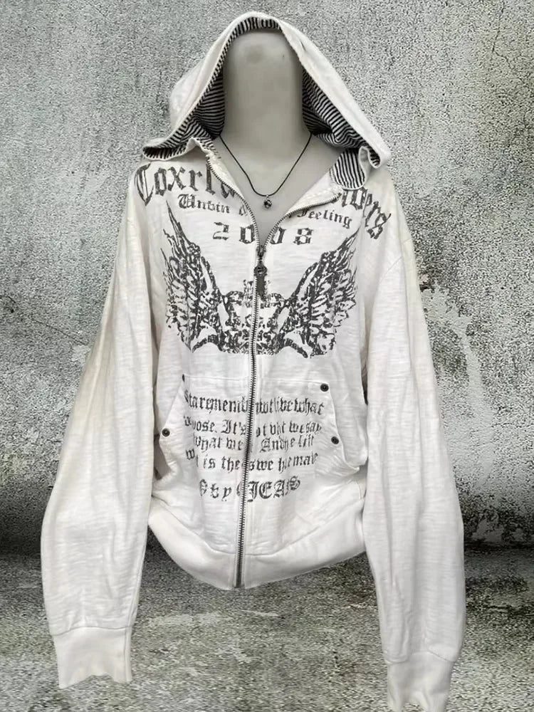 Goth Print Zip-Up