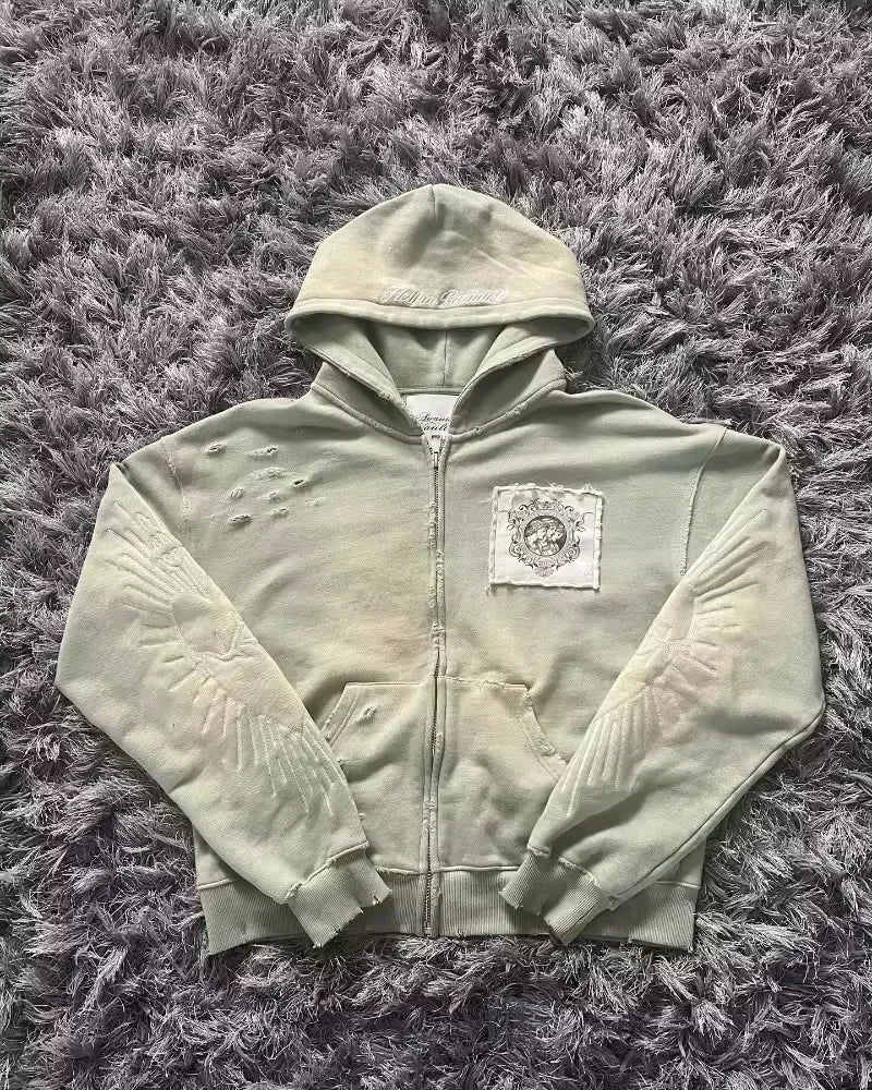 Goth Print Zip-Up