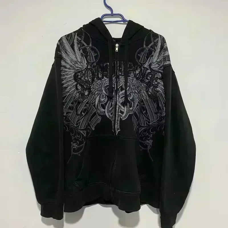 Goth Print Zip-Up