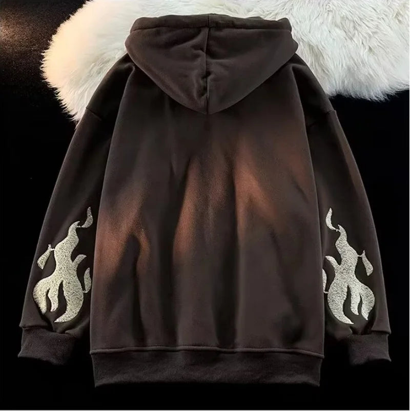 Embroidered Cross Zip-Up