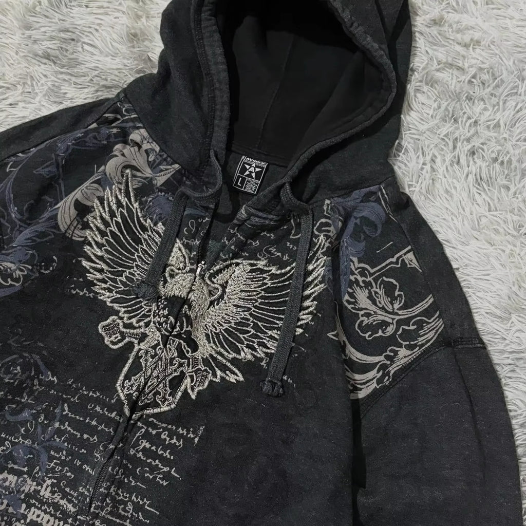 Goth Print Zip-Up