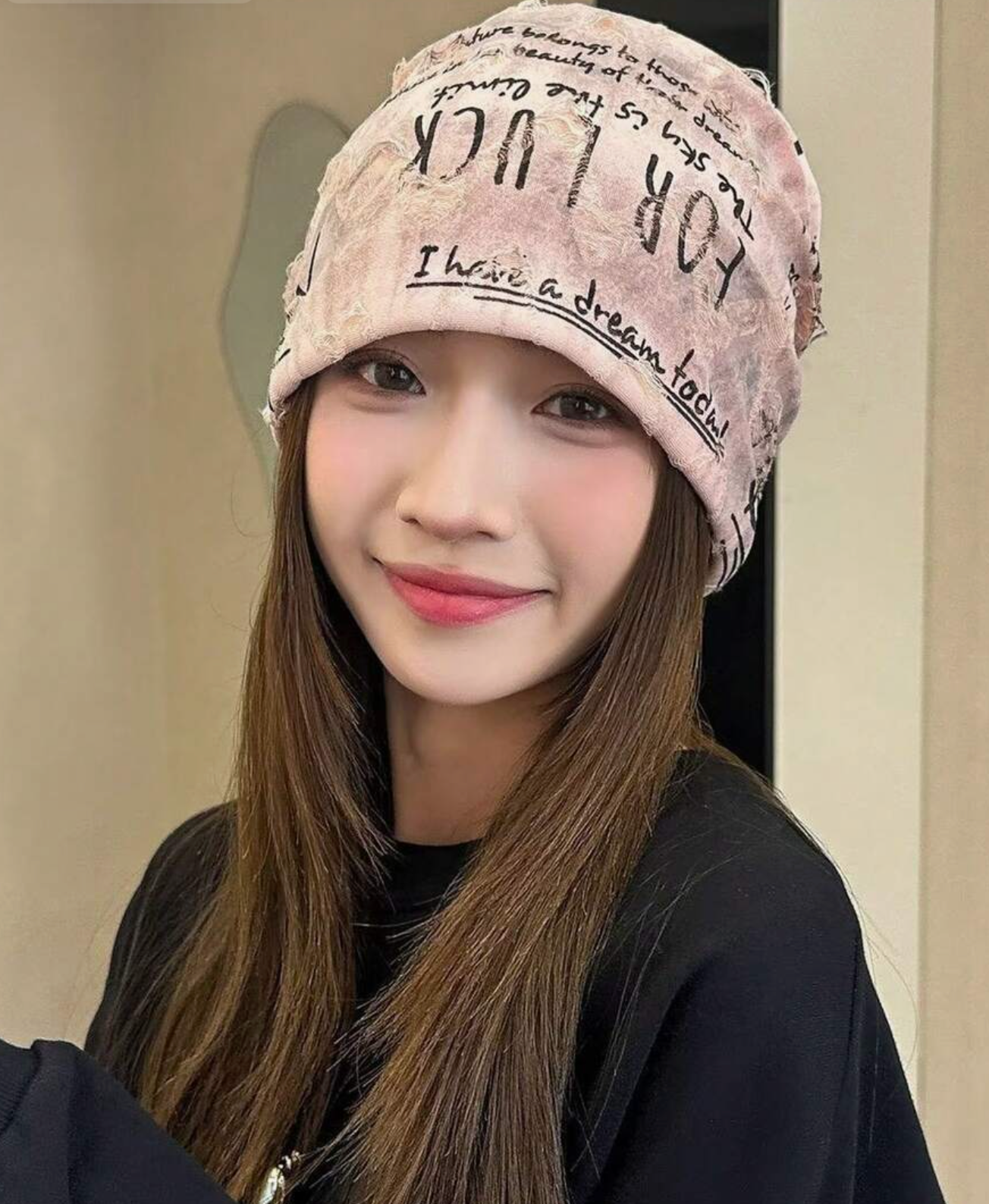 Adjustable Velvet Ripped Beanie
